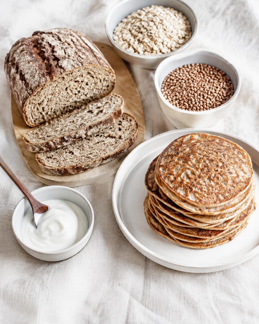 Gluten free loaf, oats and pancakes